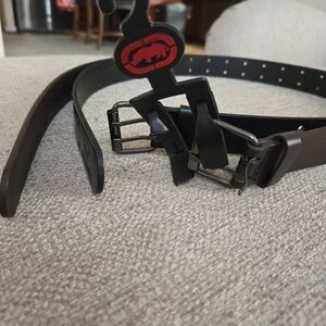 Black and Brown Leather Belt